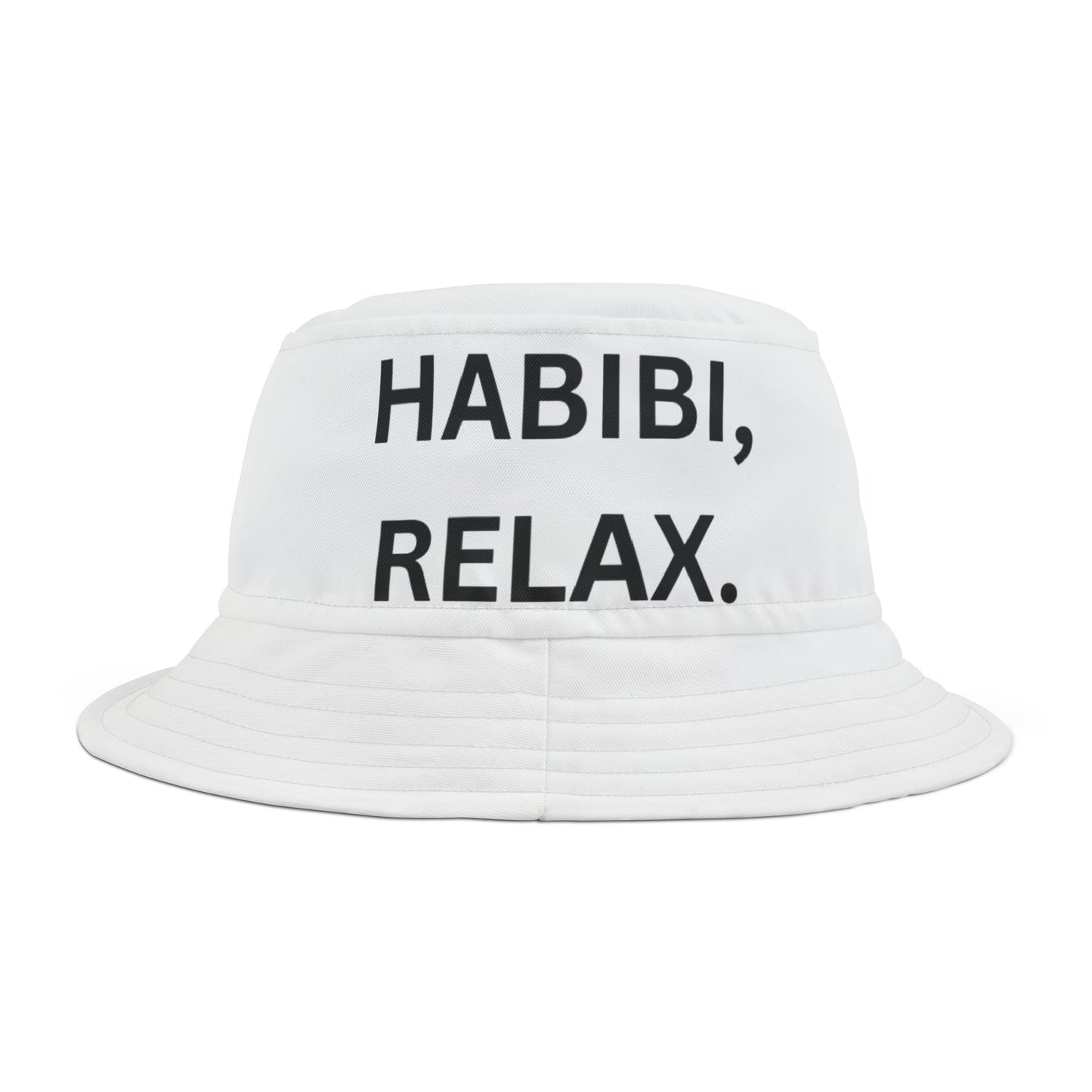 Trendy Bucket Hat - "HABIBI, RELAX" | Summer Accessory, Beachwear, Gift for Her, Outdoors, Vacation Style